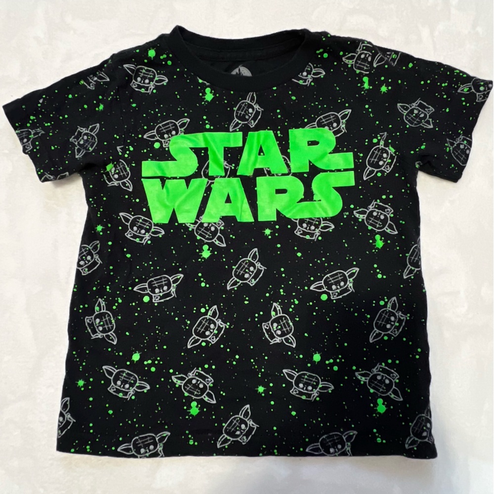 Disney Star Wars Black and Neon Green Kids T-Shirt